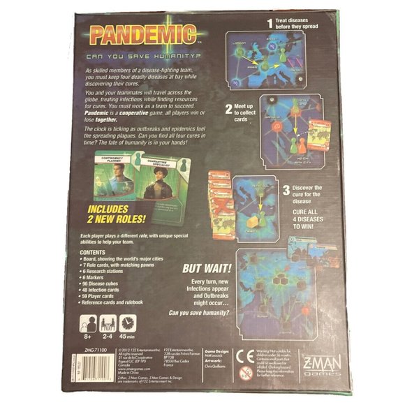 COPY - Pandemic Board Game - Teamwork and Problem-Solving - 2-4 Players, 45-60 … - Picture 2 of 2
